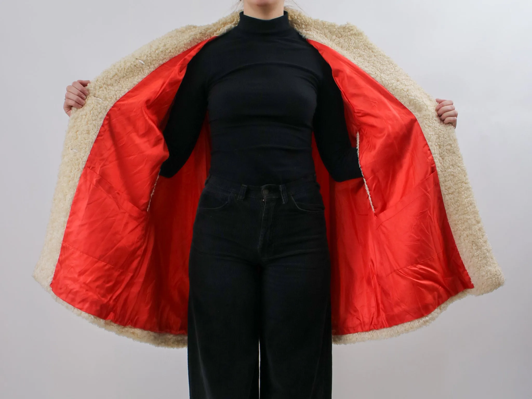 1960s Off-white Boucle Wool Cape by Wetherall