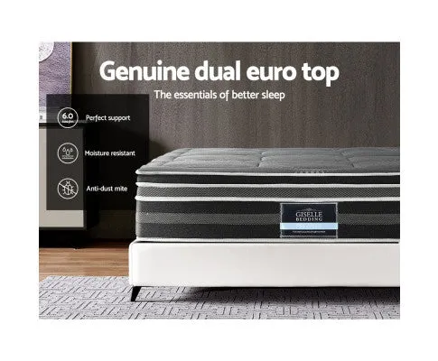 35CM Mattress Bed 7 Zone Dual Euro Top Pocket Spring Medium
