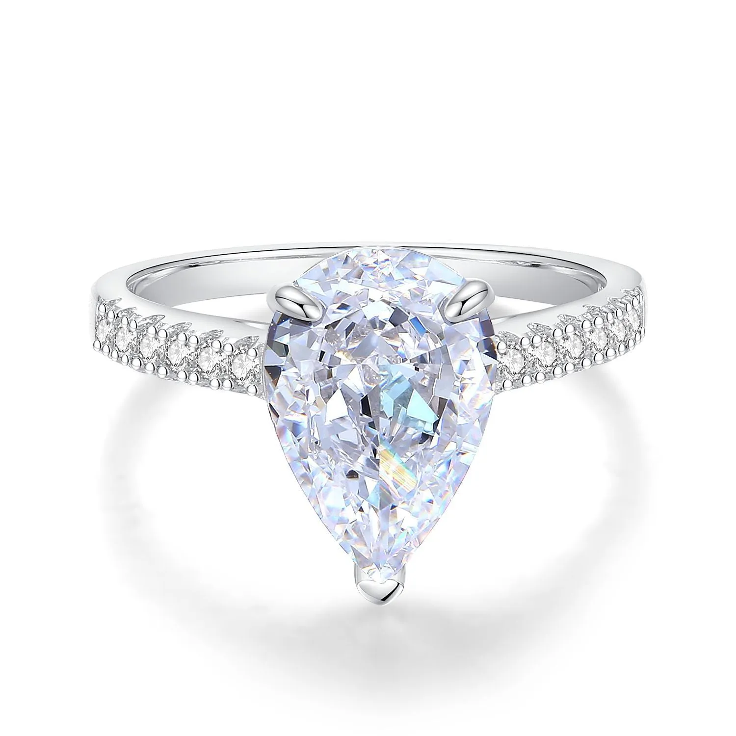 925 Pure Silver Ring With Pink Diamonds and Zirconia