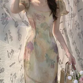 A Memory of Prismatic Roses at Twilight      Dress Kawaii Academia Y2K Cottagecore Coquette Fairycore Dollette Princesscore