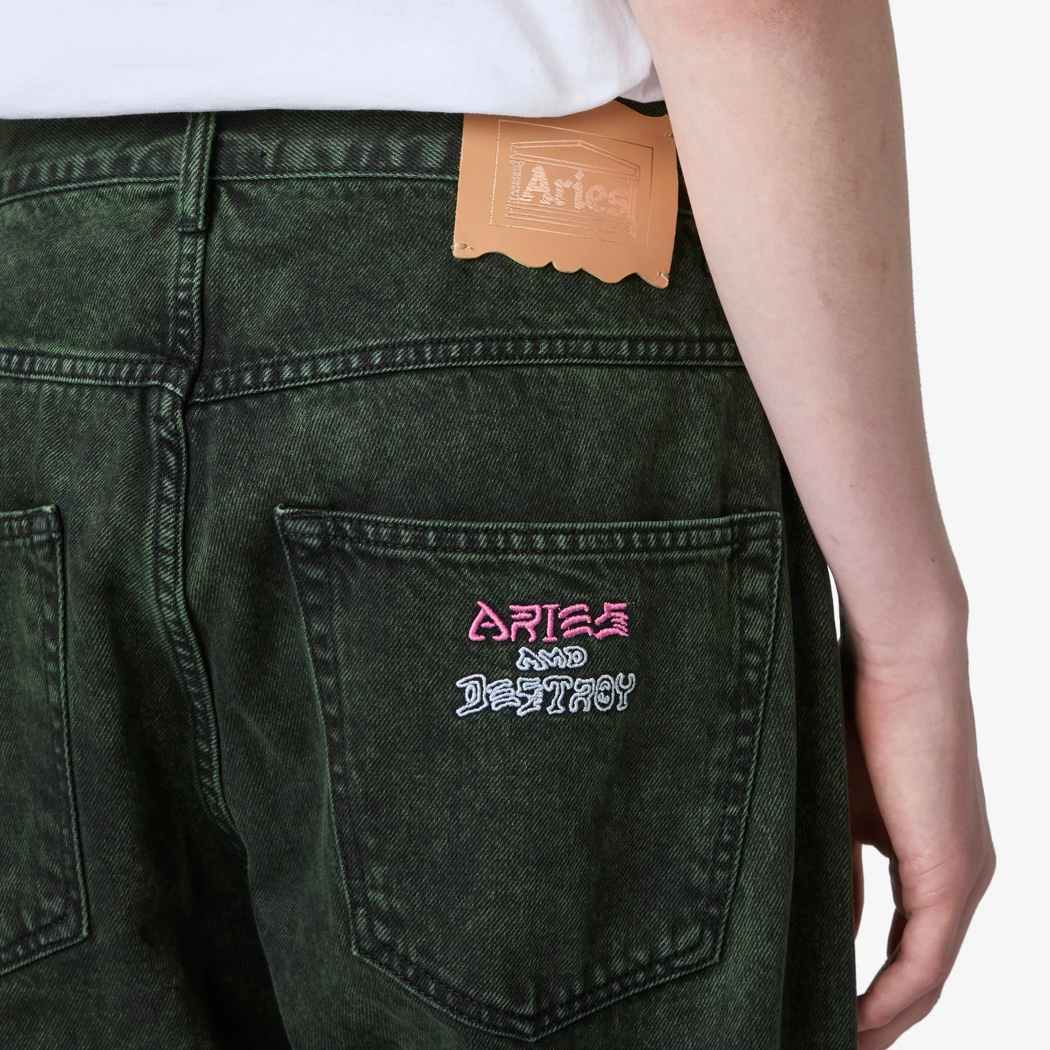 Acid Wash Batten Jean Forest Green