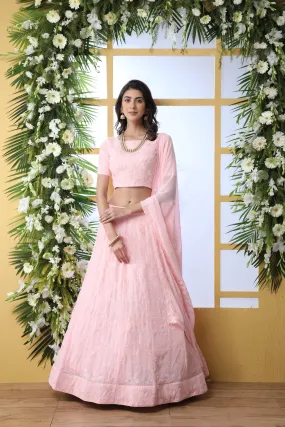 Adorable Light Pink Georgette Lehenga Choli