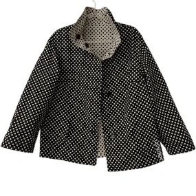 AKRIS PUNTO Polka Dots Reversible Jacket Beige Black Size 12