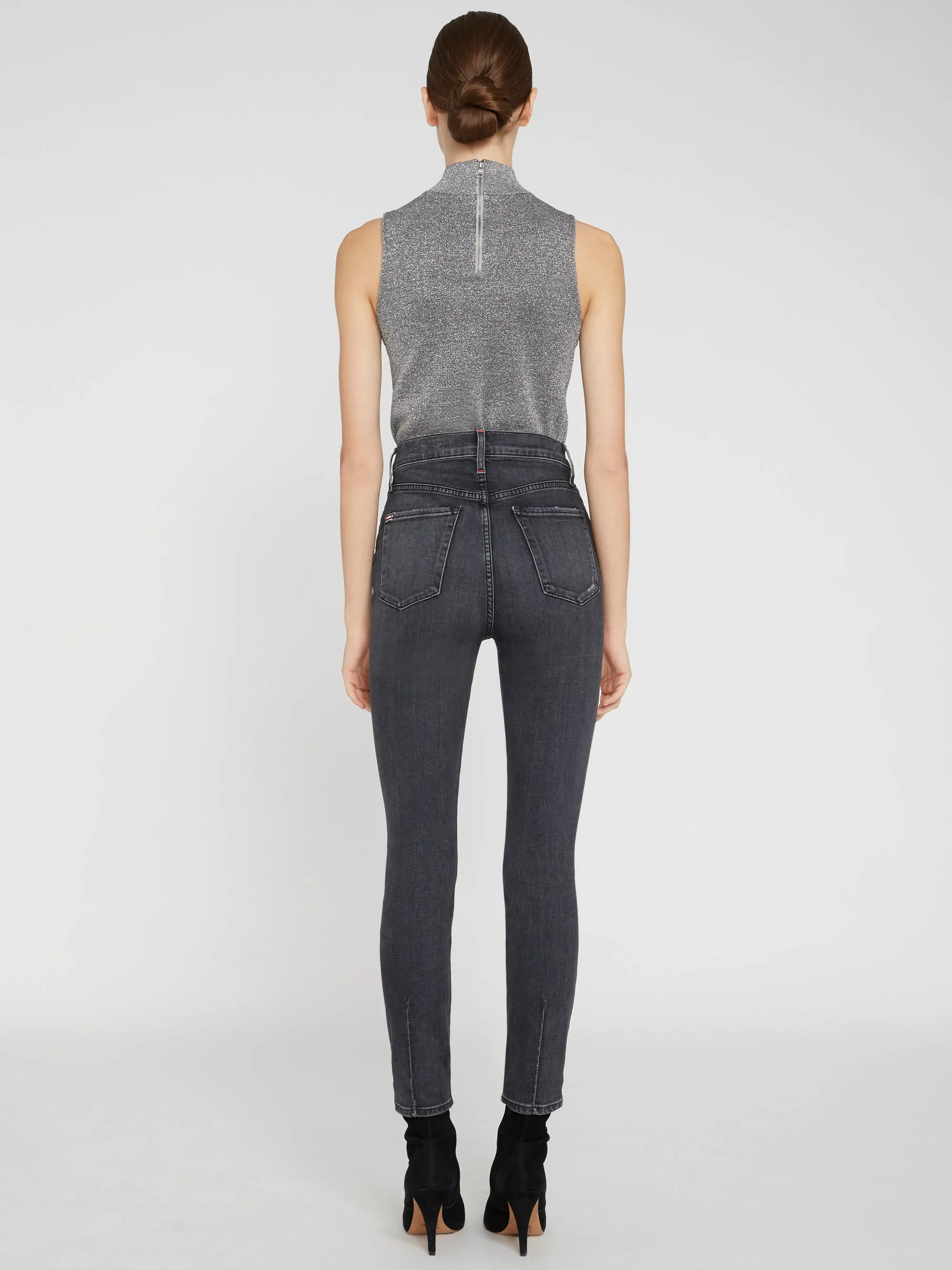 Alice   Olivia - Lanie Sleeveless High Neck Pullover Silver