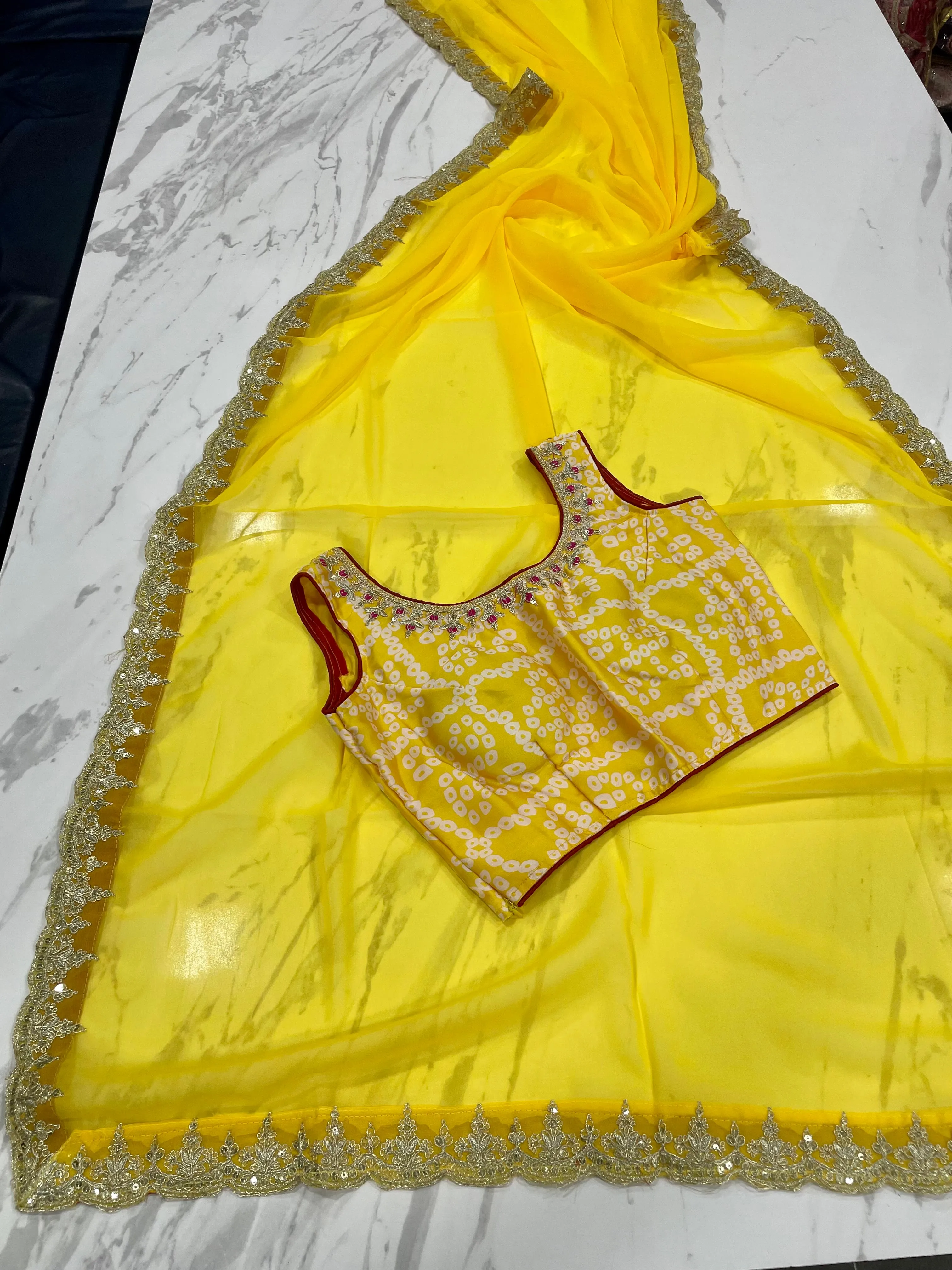 Amazing Yellow Lehenga Choli in Art Silk For Haldi Look