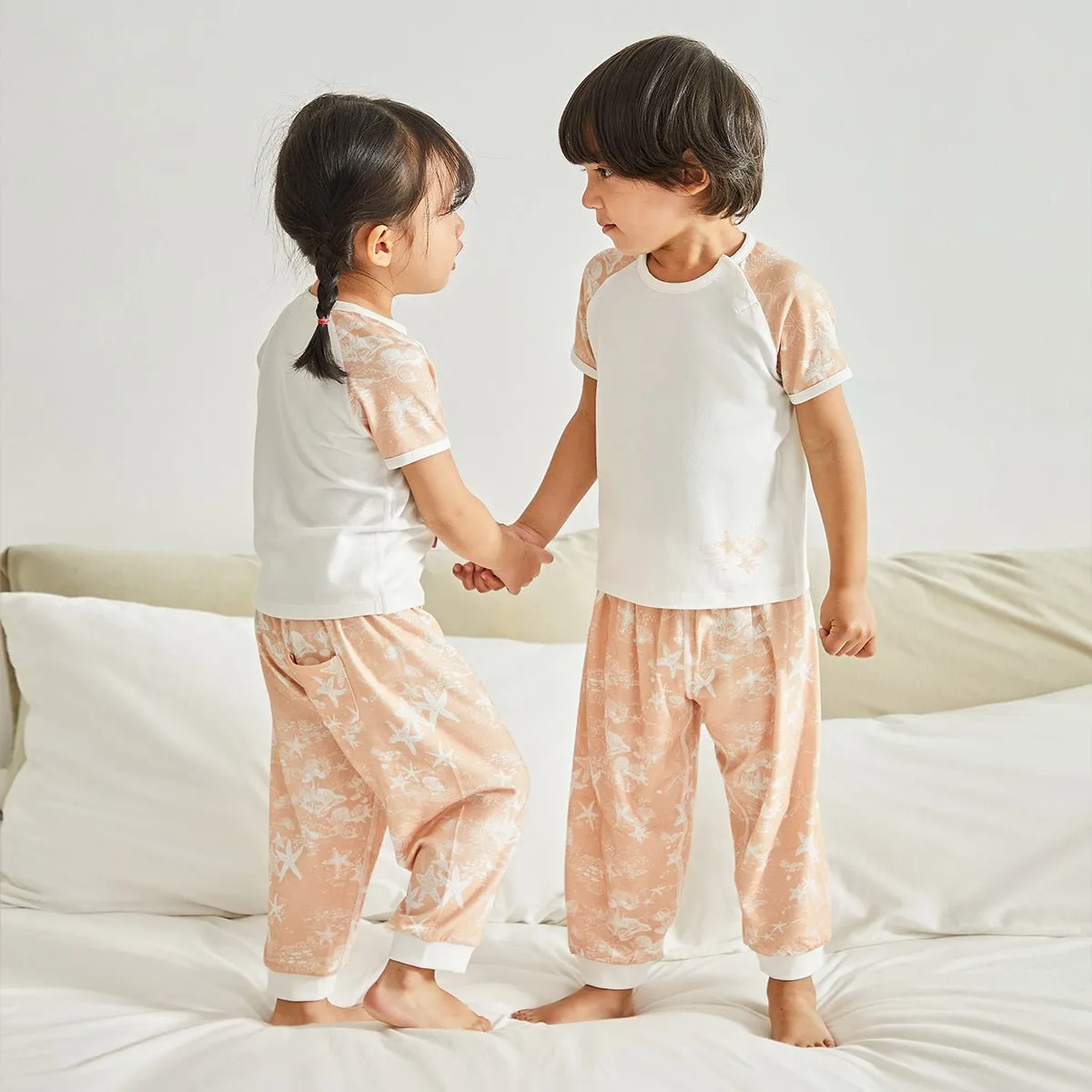Ambilight Starfish Short Sleeve Kids Nude Pyjama Set