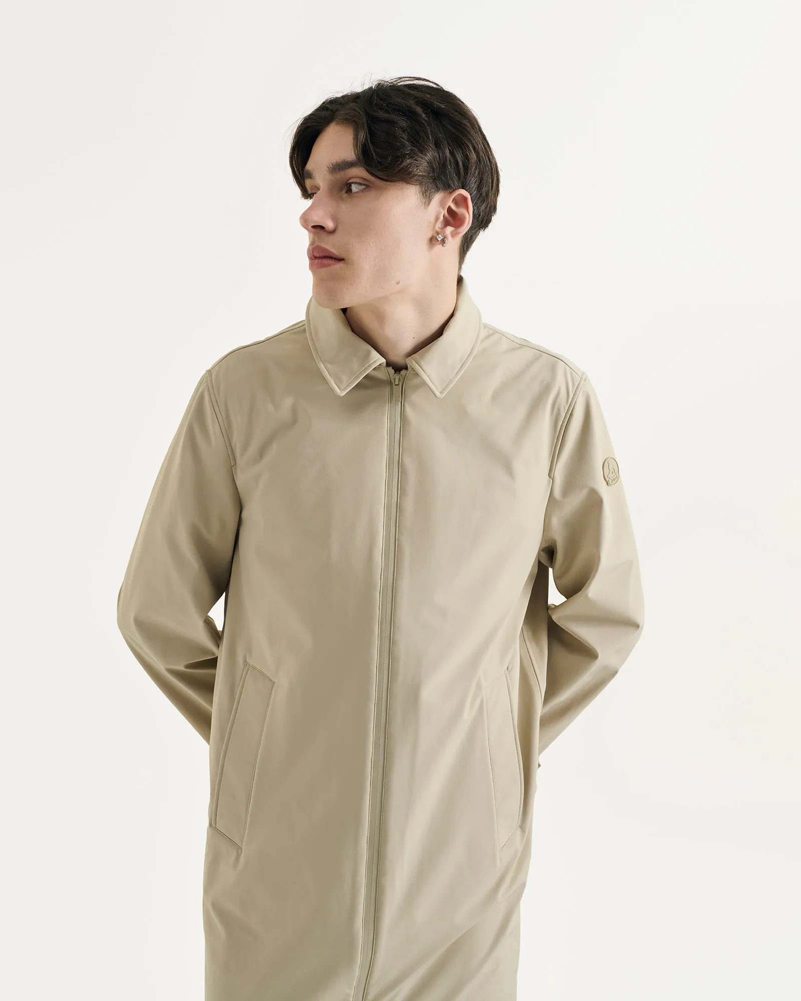 Athenes 2.0 waterproof jacket with detachable hood Beige