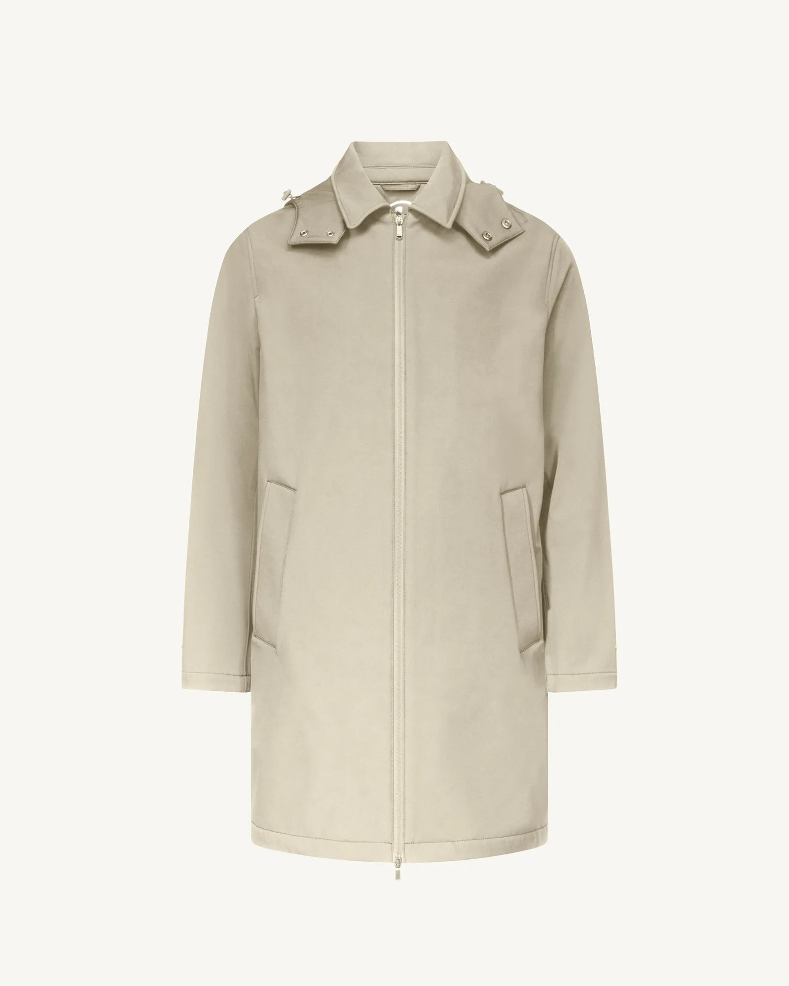 Athenes 2.0 waterproof jacket with detachable hood Beige
