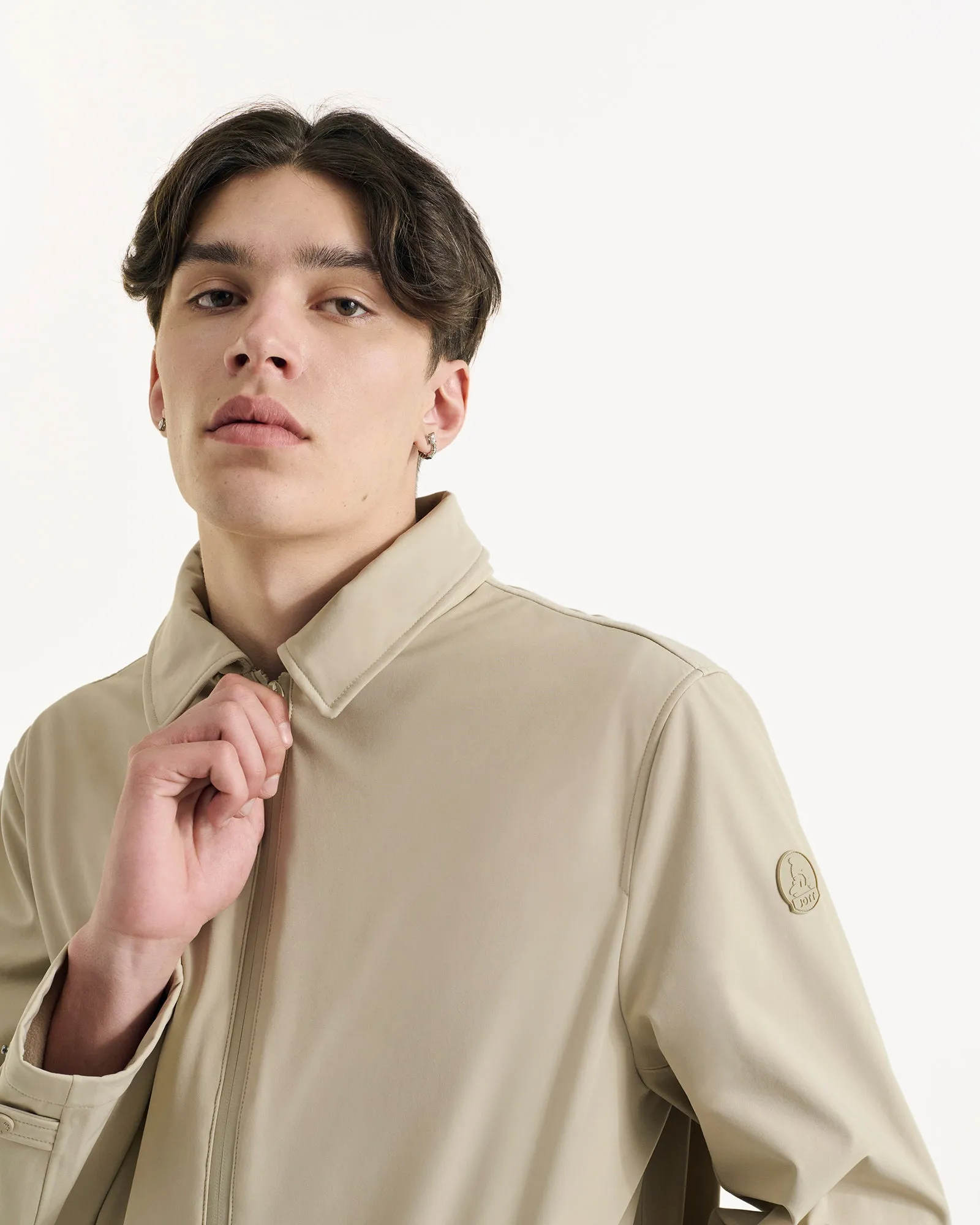Athenes 2.0 waterproof jacket with detachable hood Beige