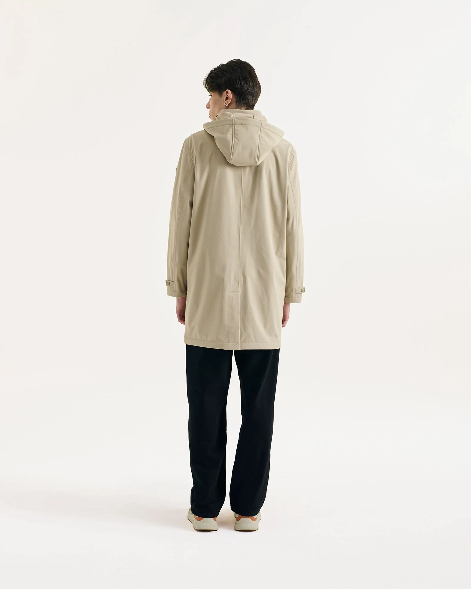 Athenes 2.0 waterproof jacket with detachable hood Beige