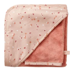 BB&Co - Hooded Towel   Glove - Blooming Day - nude/marsala