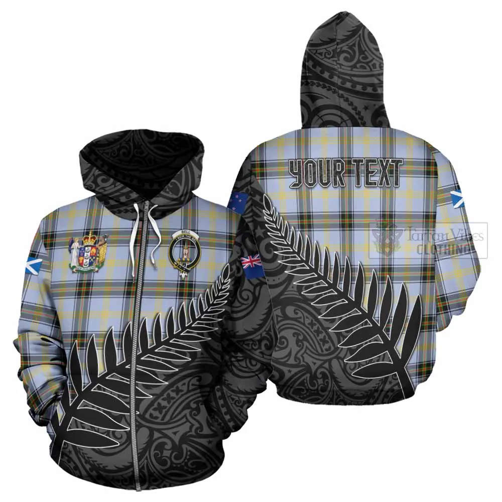 Bell Crest Tartan Hoodie with New Zealand Silver Fern Half Style