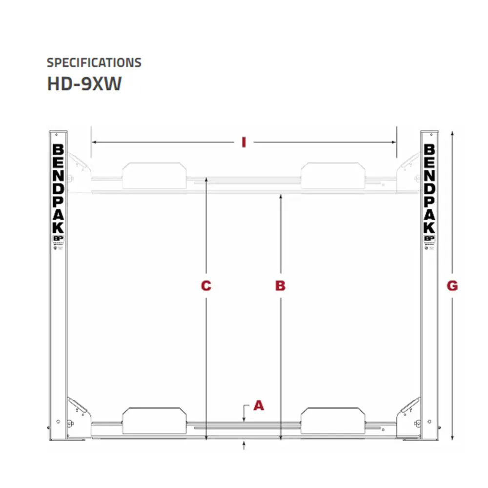 BendPak HD-9XW 9,000-lb. Capacity / Four-Post Lift / Standard Width / High Lift