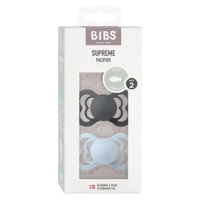 BIBS Supreme 2-pack Iron / Baby Blue