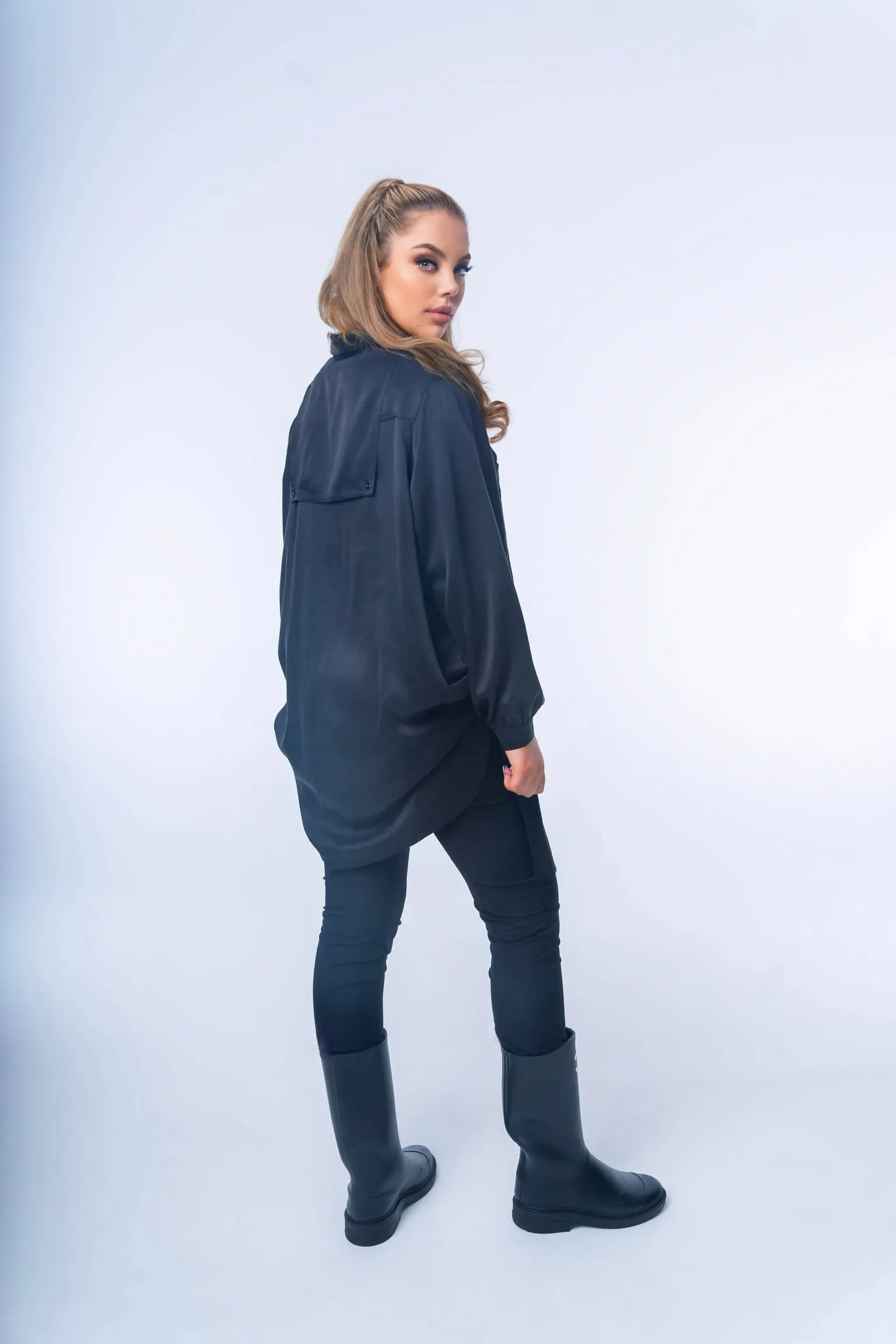 Black Cape Blouse