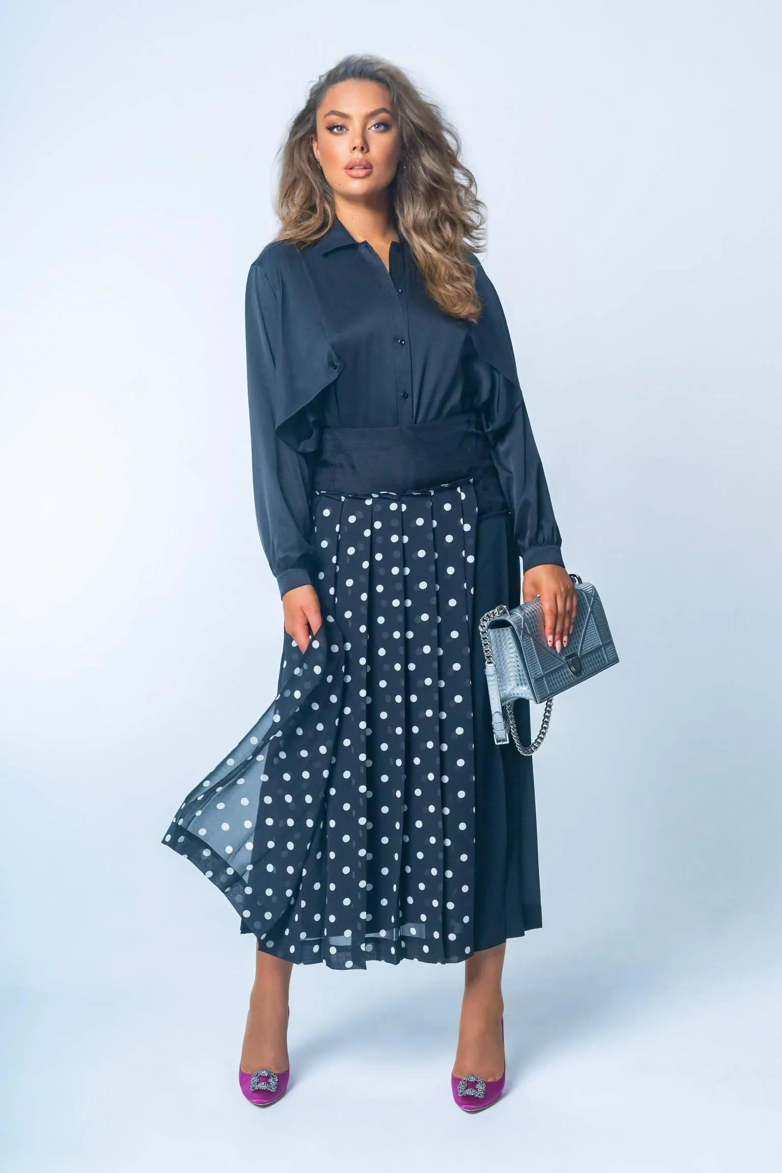 Black Cape Blouse