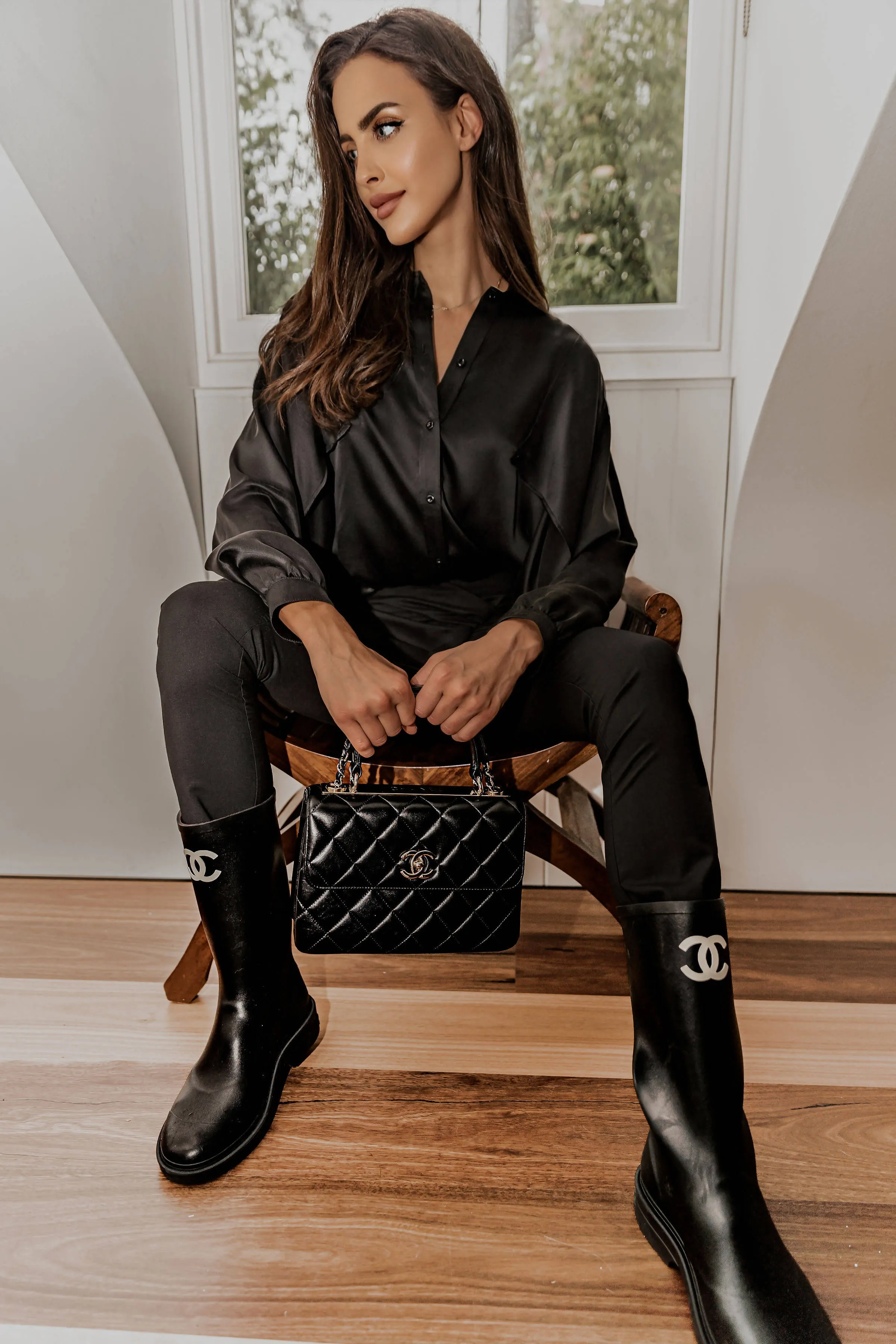 Black Cape Blouse