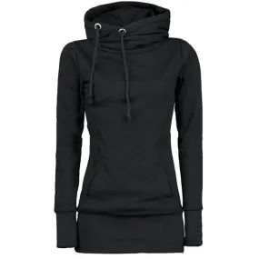 Black Gothic Hooded Pullover Sweatshirt