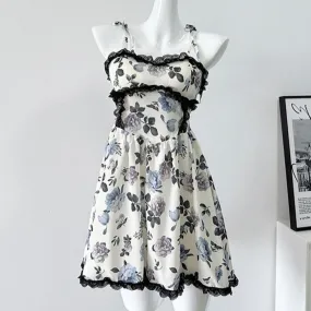 Blue Rose Wish     Goth  Dress Dark Academia Mermaidcore Kawaii Academia Y2K Cottagecore Coquette Fairycore Dollette Princesscore