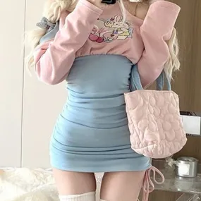 Bluebell Melody          Overalls Dress Mermaidcore Kawaii Academia Y2K Cottagecore Coquette Fairycore Dollette Princesscore