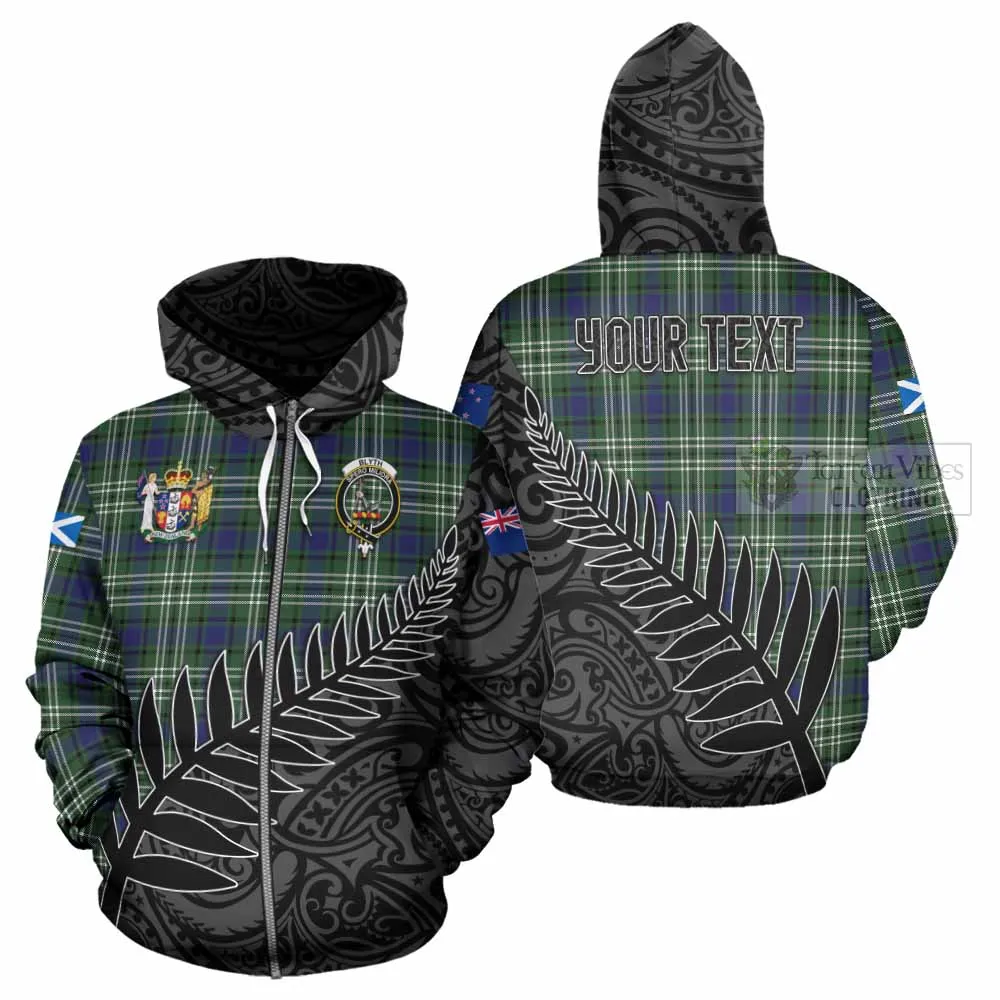 Blyth Crest Tartan Hoodie with New Zealand Silver Fern Half Style