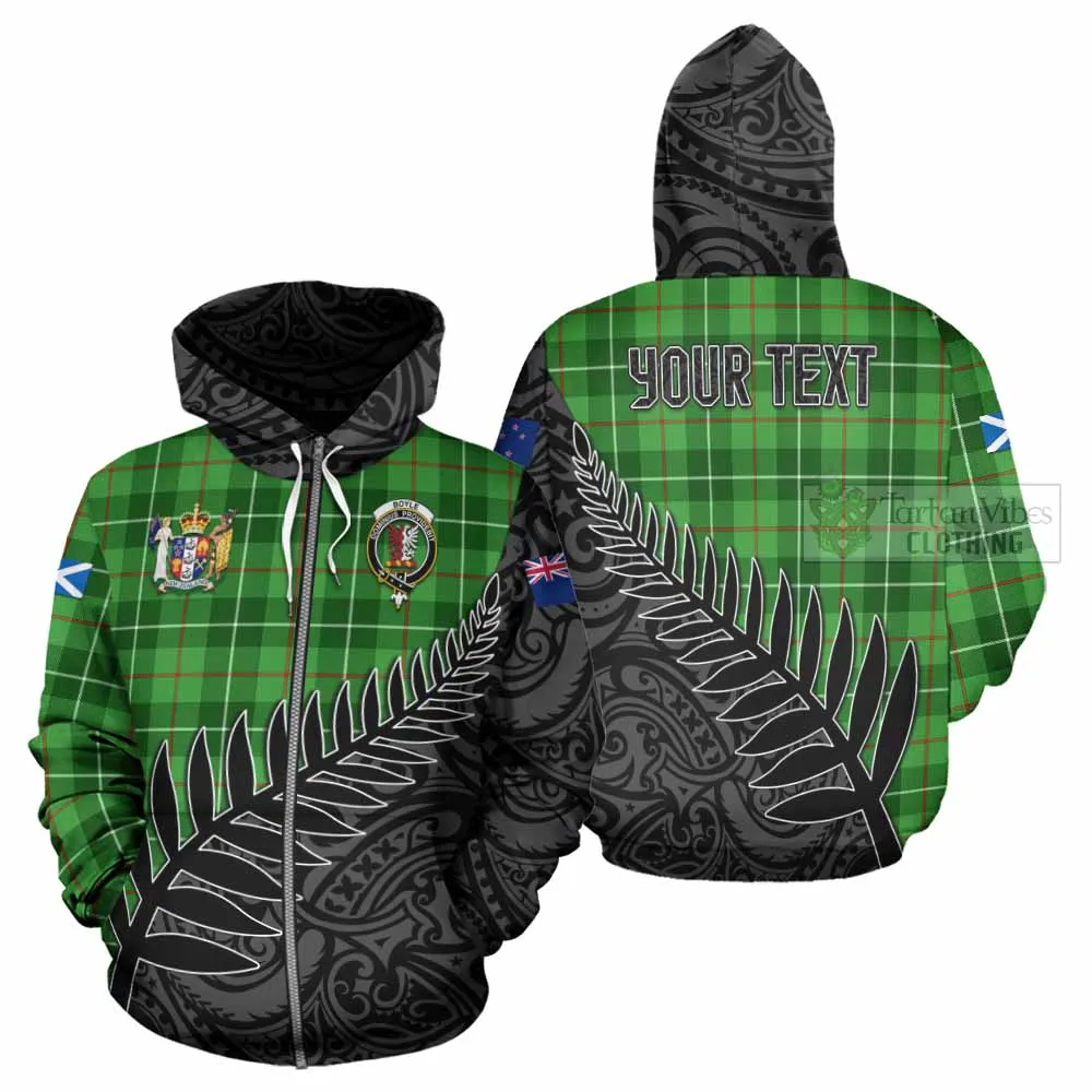 Boyle Crest Tartan Hoodie with New Zealand Silver Fern Half Style