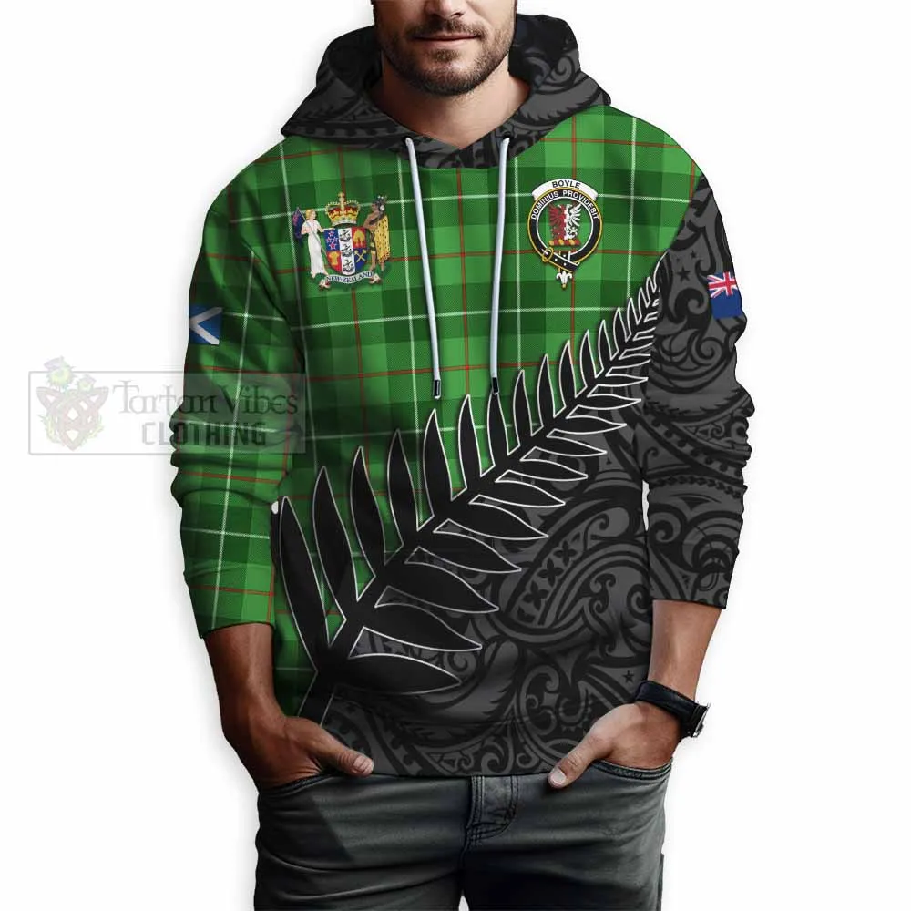 Boyle Crest Tartan Hoodie with New Zealand Silver Fern Half Style