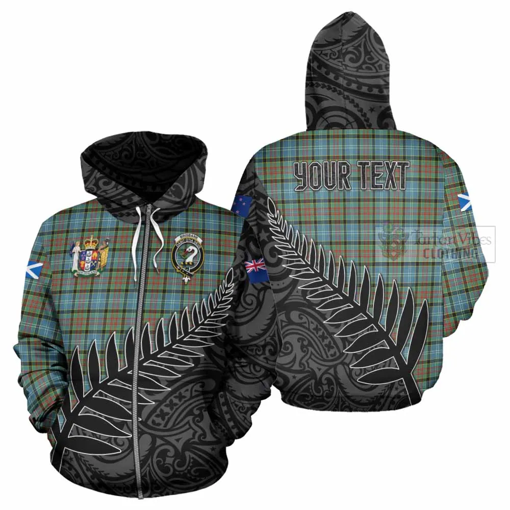 Brisbane Crest Tartan Hoodie with New Zealand Silver Fern Half Style