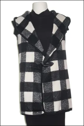 Buffalo Plaid Vest with Hook Closure