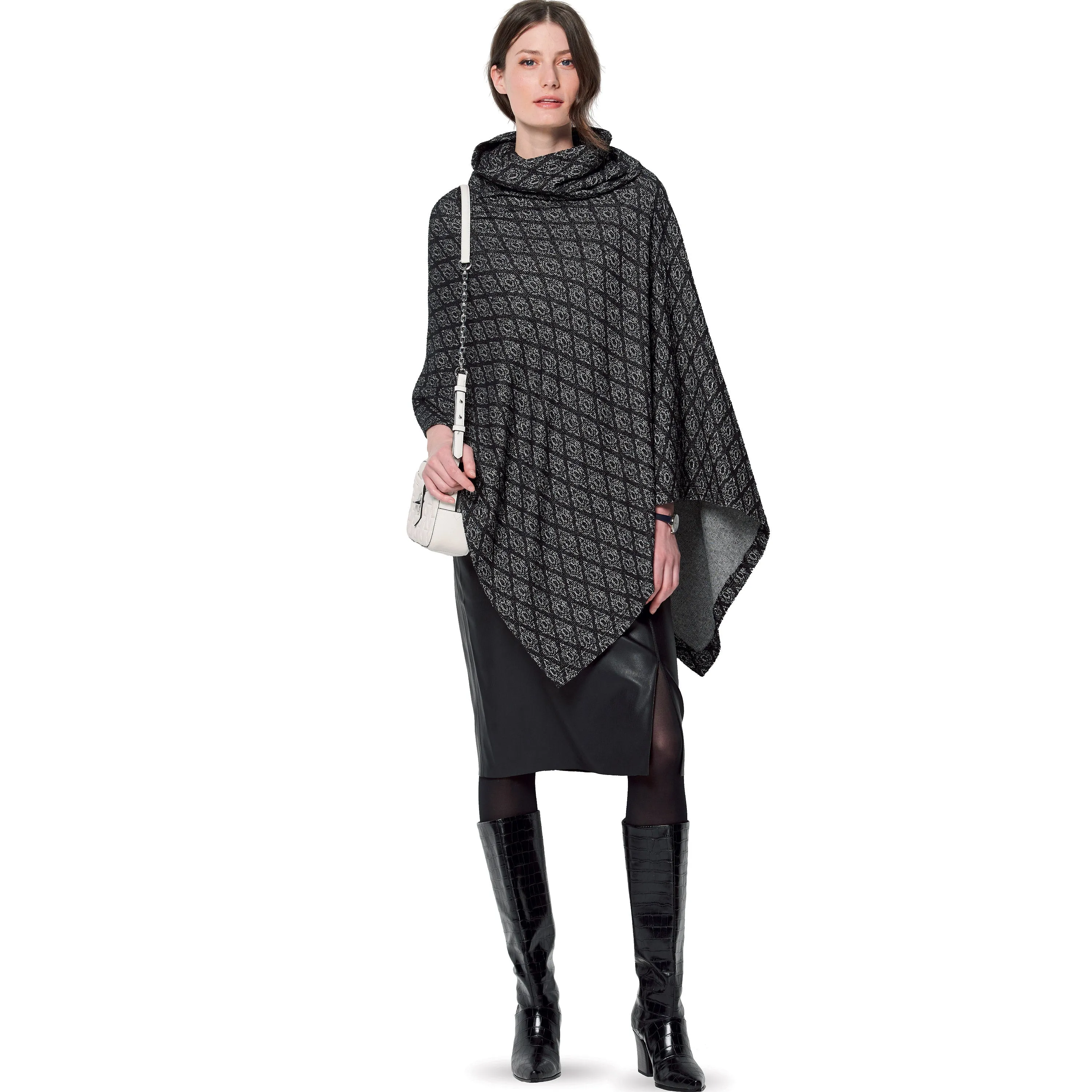Burda Pattern 6175 Misses' Cape – Rectangular – with roll neck