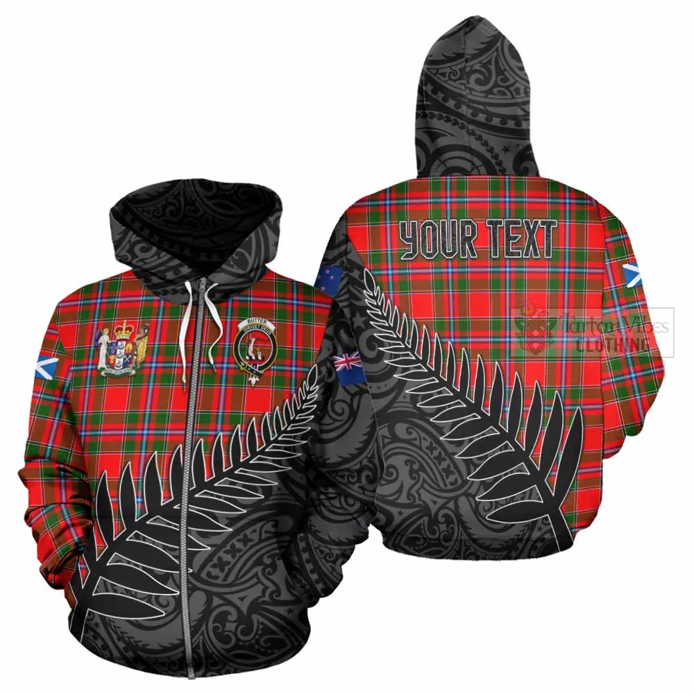 Butter Crest Tartan Hoodie with New Zealand Silver Fern Half Style
