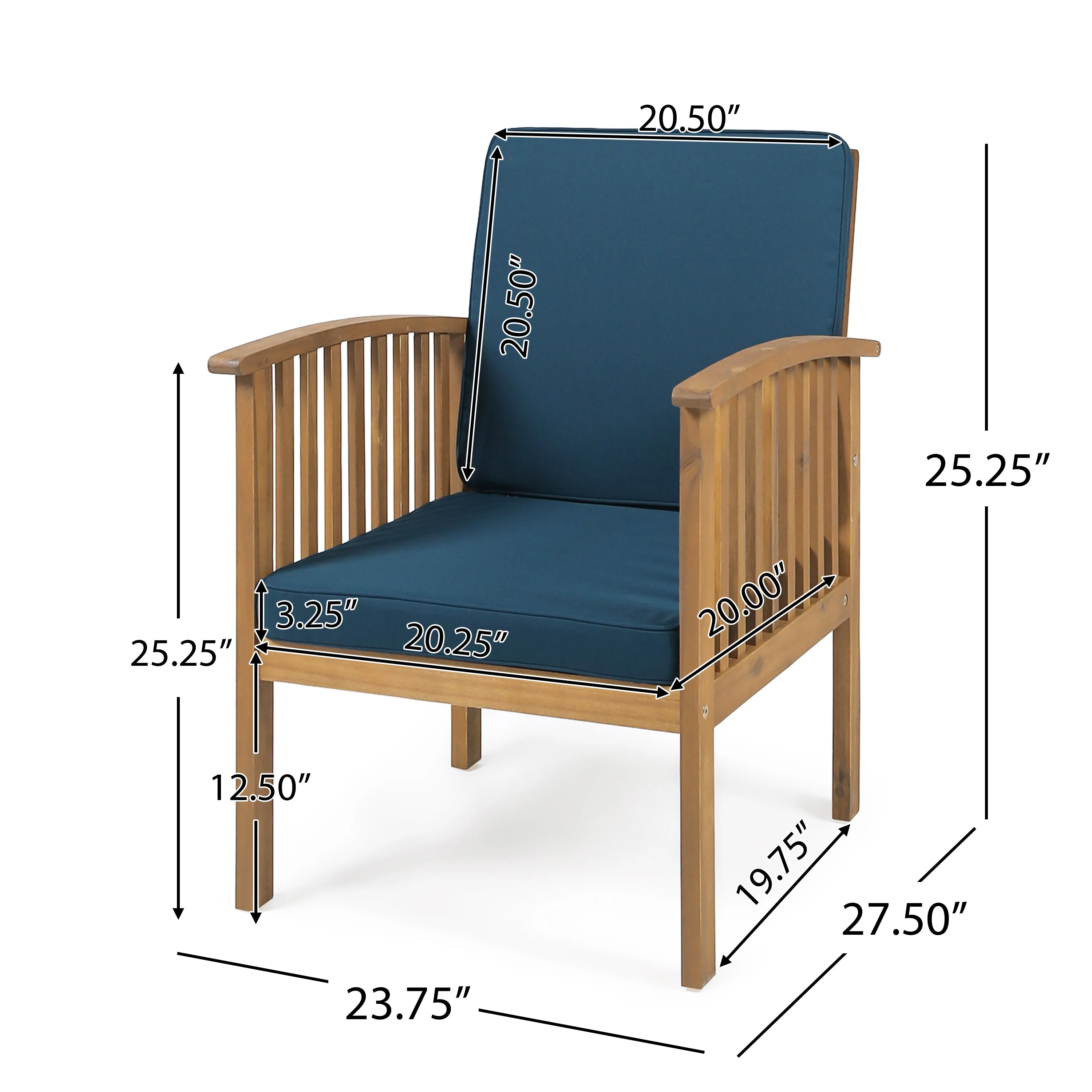 Cape Outdoor 4-Seater Acacia Wood Club Chairs with Firepit