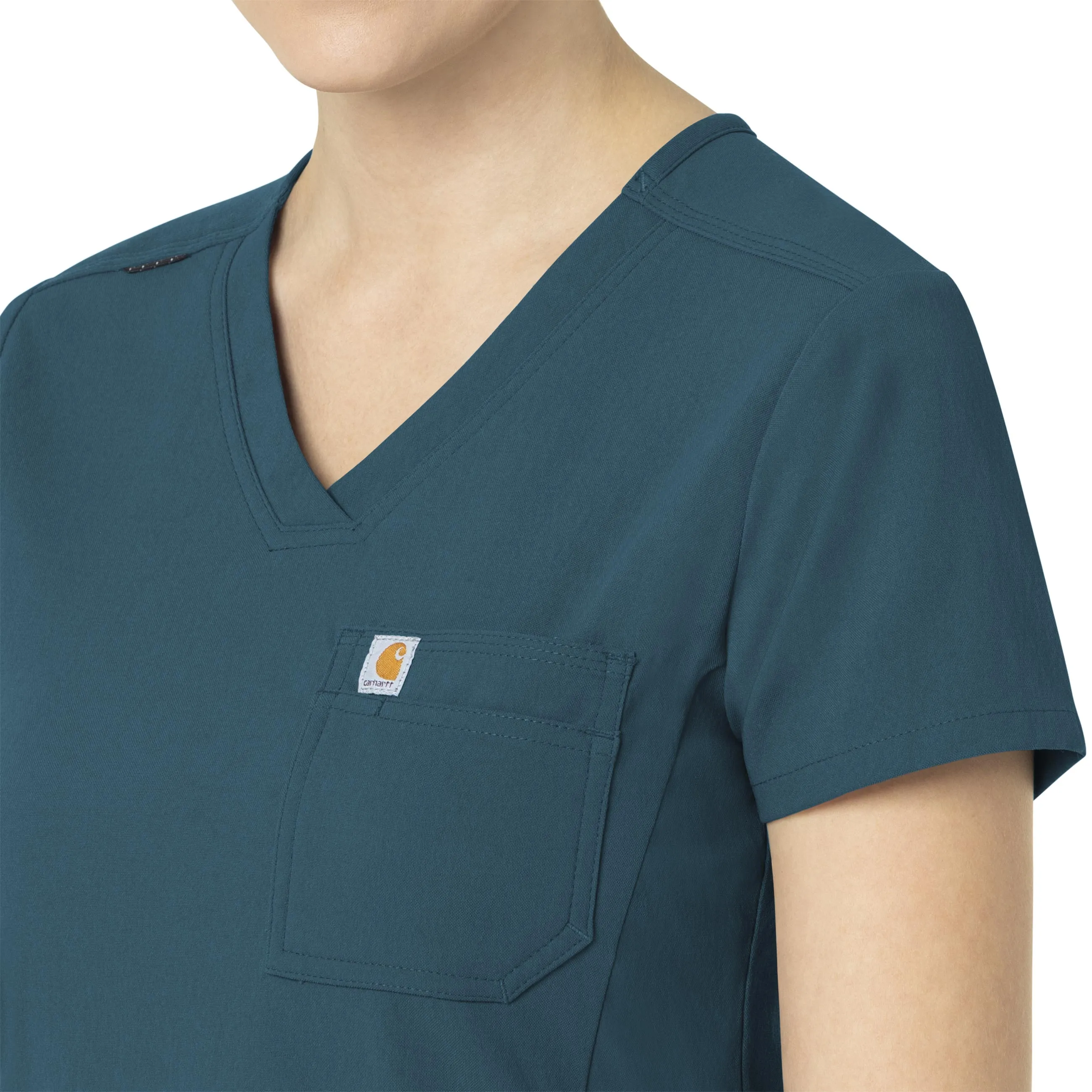Carhartt Rugged Flex Peak Women's Tuck-In Scrub Top - Caribbean Blue