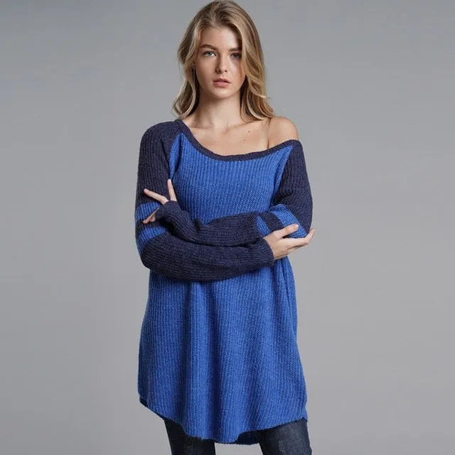 Casual Sexy Purple Plus Size Loose Sweater