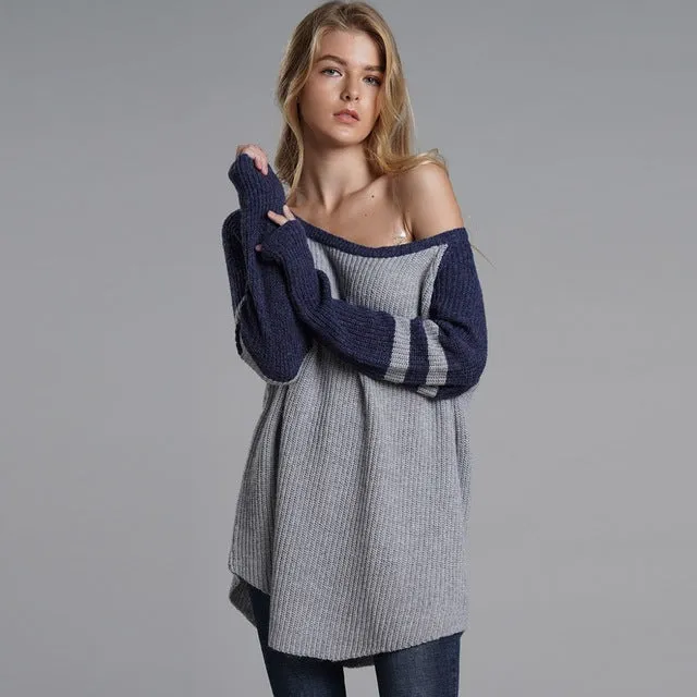 Casual Sexy Purple Plus Size Loose Sweater