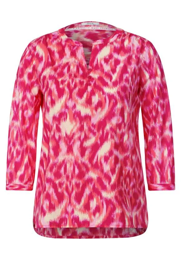 Cecil Pure cotton Shirt in Green Or Pink Print 344611
