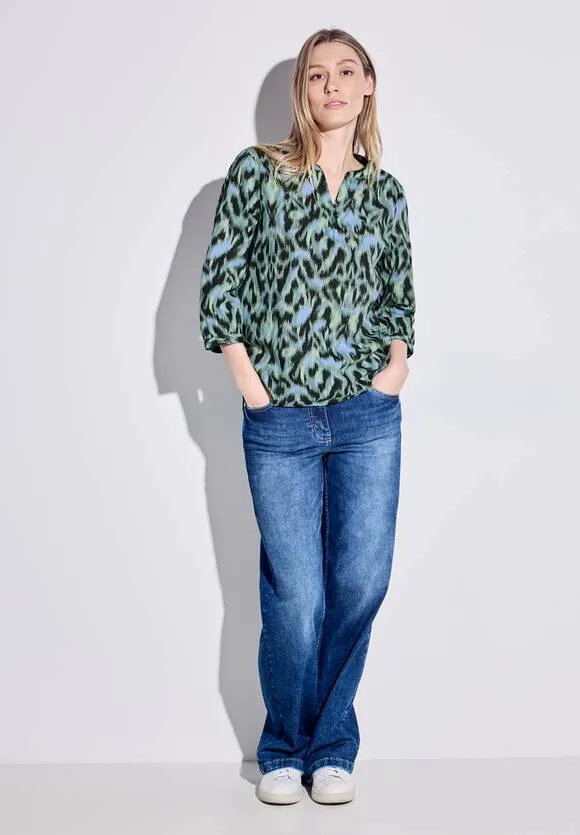 Cecil Pure cotton Shirt in Green Or Pink Print 344611