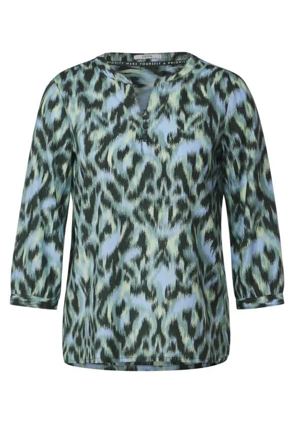 Cecil Pure cotton Shirt in Green Or Pink Print 344611