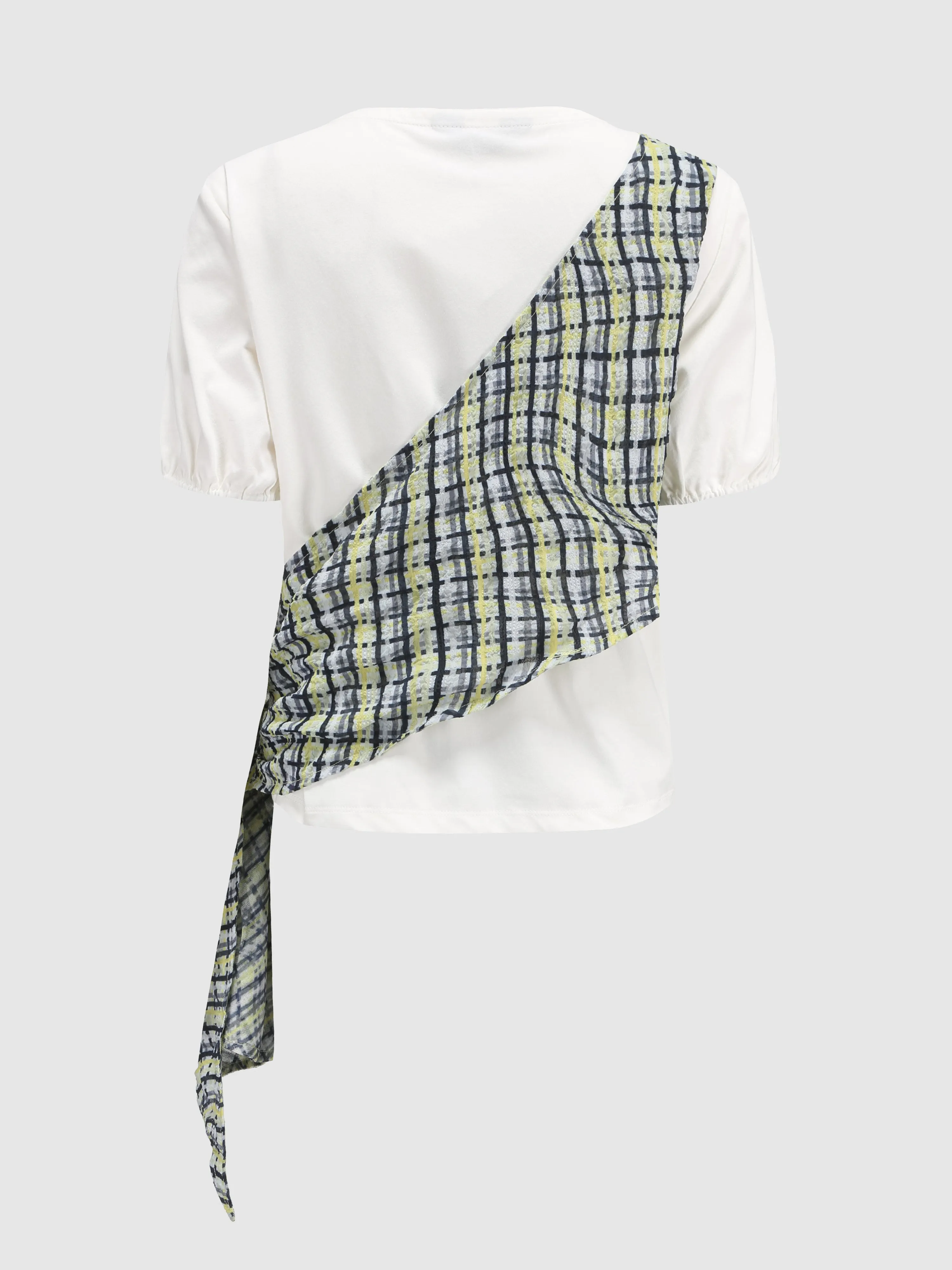 Checked Wrap Tee