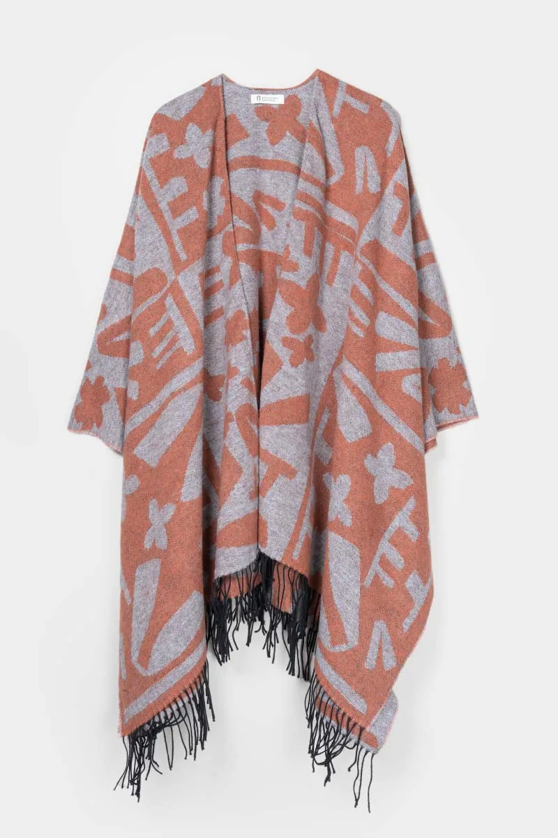Creek Recycled Cotton Cape Orange-Grey