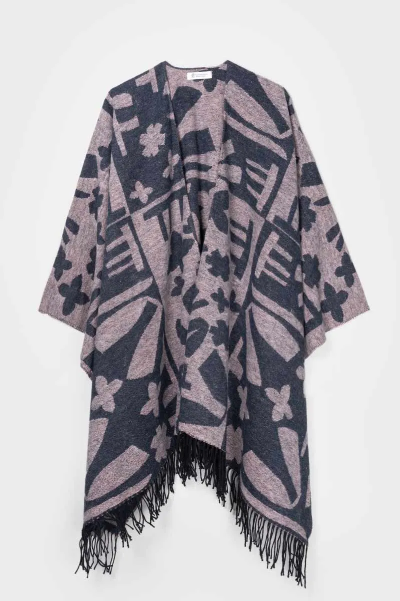 Creek Recycled Cotton Cape Pink-Blue