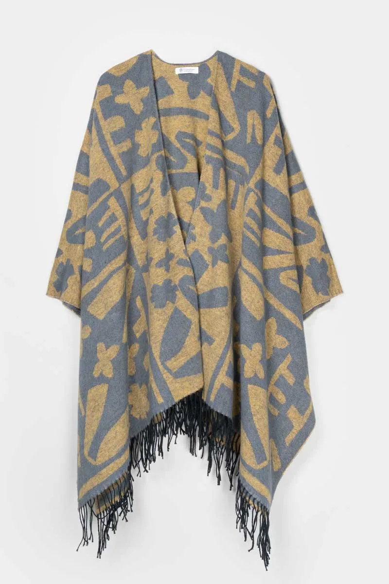 Creek Recycled Cotton Cape Yellow-Blue