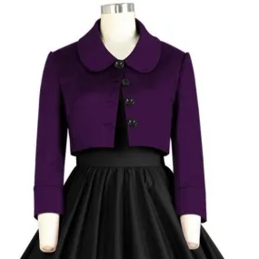 Cropped Retro Jacket in Purple