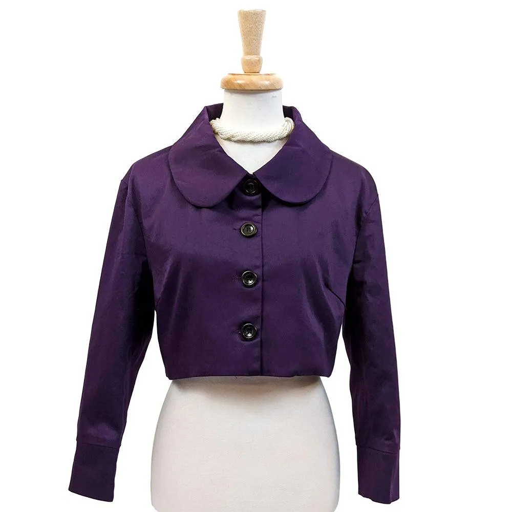 Cropped Retro Jacket in Purple