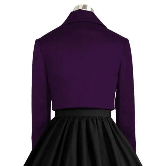 Cropped Retro Jacket in Purple