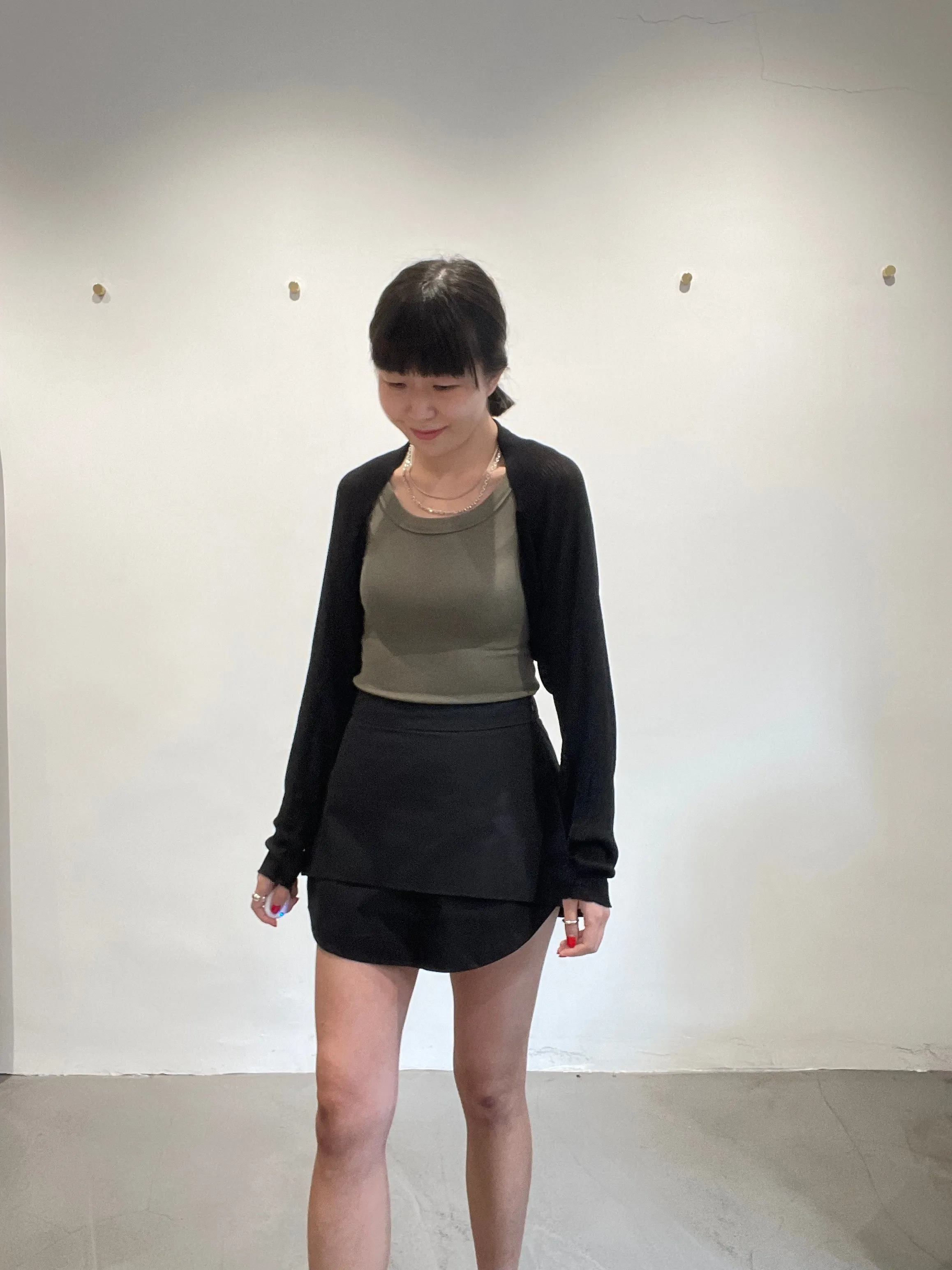 Daily Cropped Knit Sleeve Jacket Black