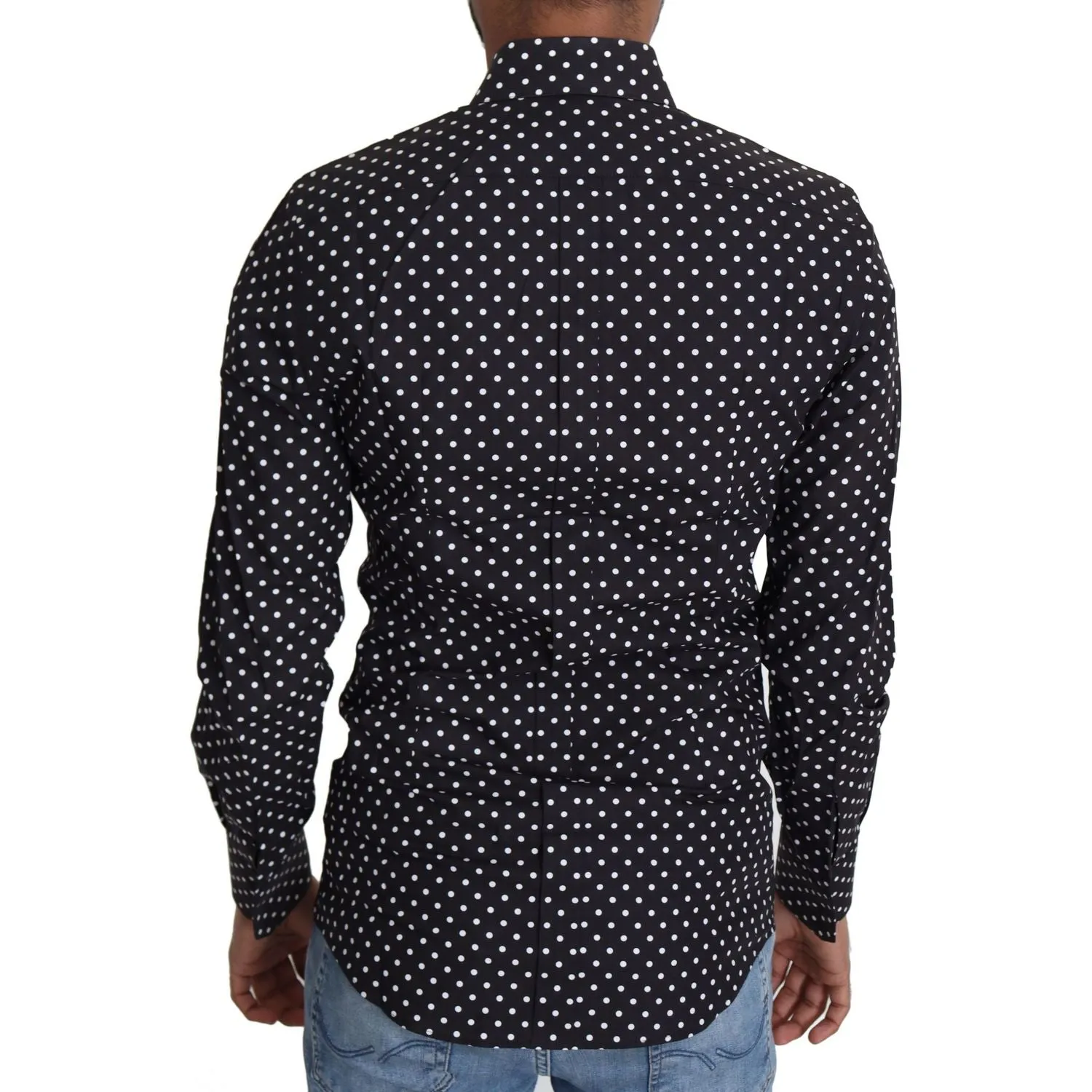 Dolce & Gabbana Elegant Polka Dot Men's Long Sleeve Shirt