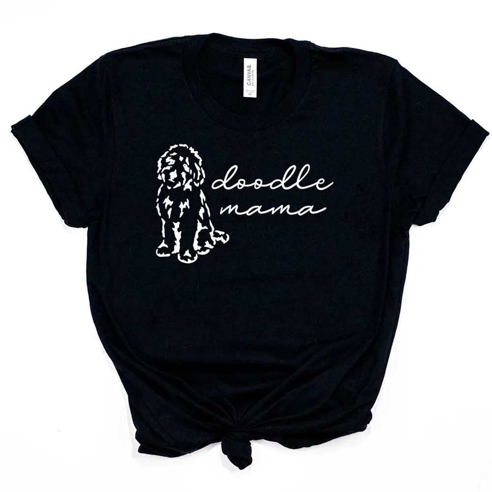 Doodle Mama T-Shirt Goldendoodle Shirt Funny Goldendoodle Mom Shirts Cute Dog Lover Tees Women Casual Tops