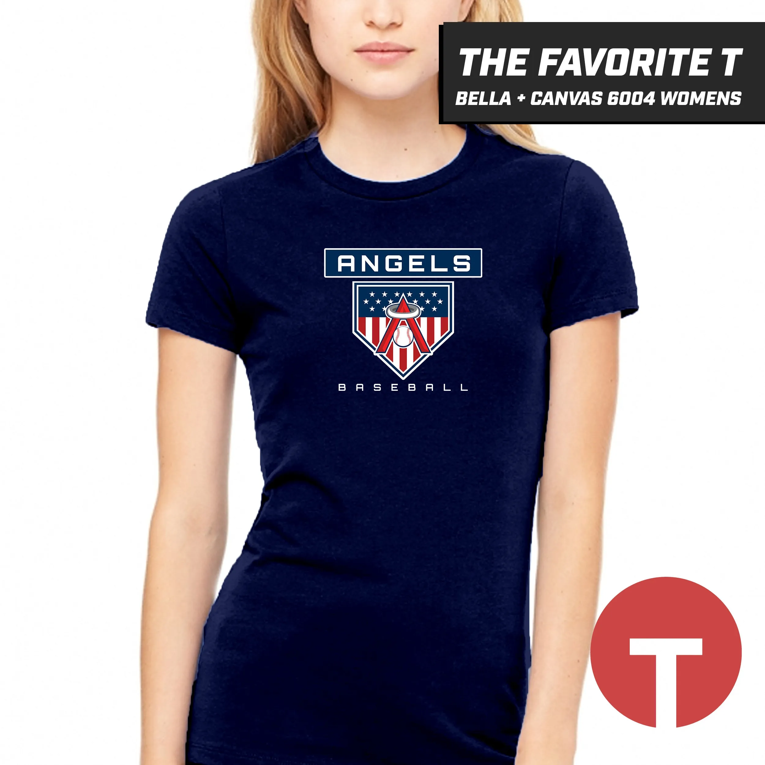 East Cobb Angels - LOGO 5 - Bella Canvas 6004 Womens "Favorite T"