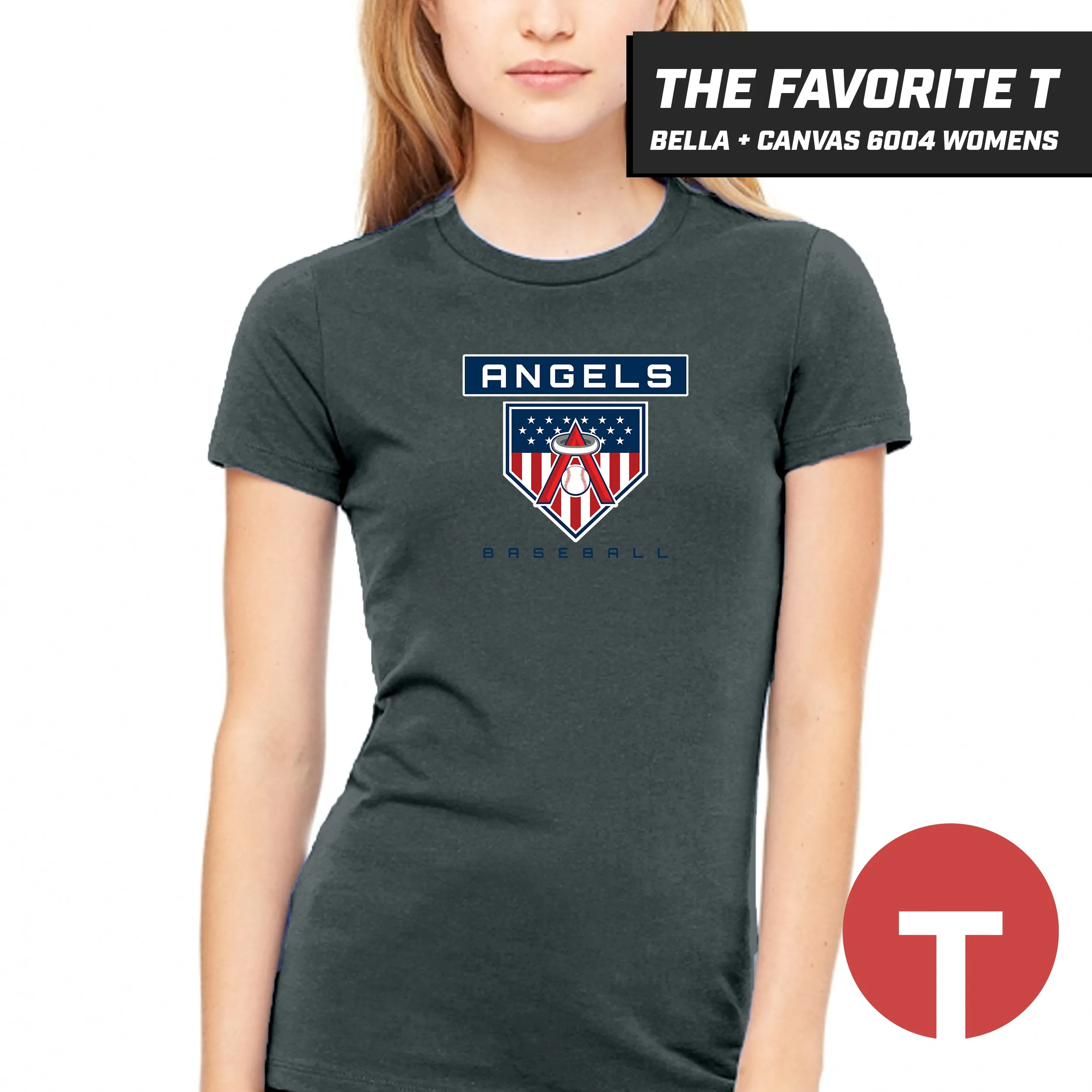 East Cobb Angels - LOGO 5 - Bella Canvas 6004 Womens "Favorite T"